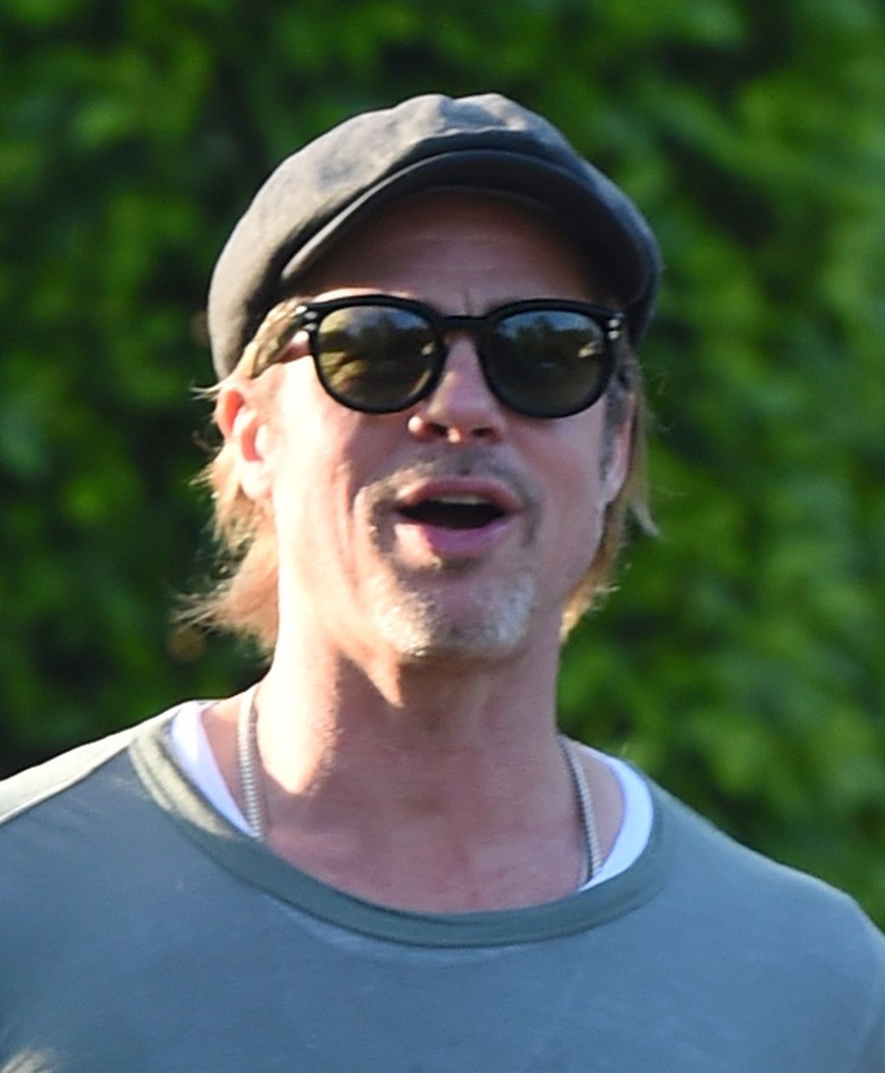 PREMIUM EXCLUSIVE - This is the moment Brad Pitt smiles cheekily as he is asked on camera the question that the world wants to know: Are you getting back with Jennifer Aniston?