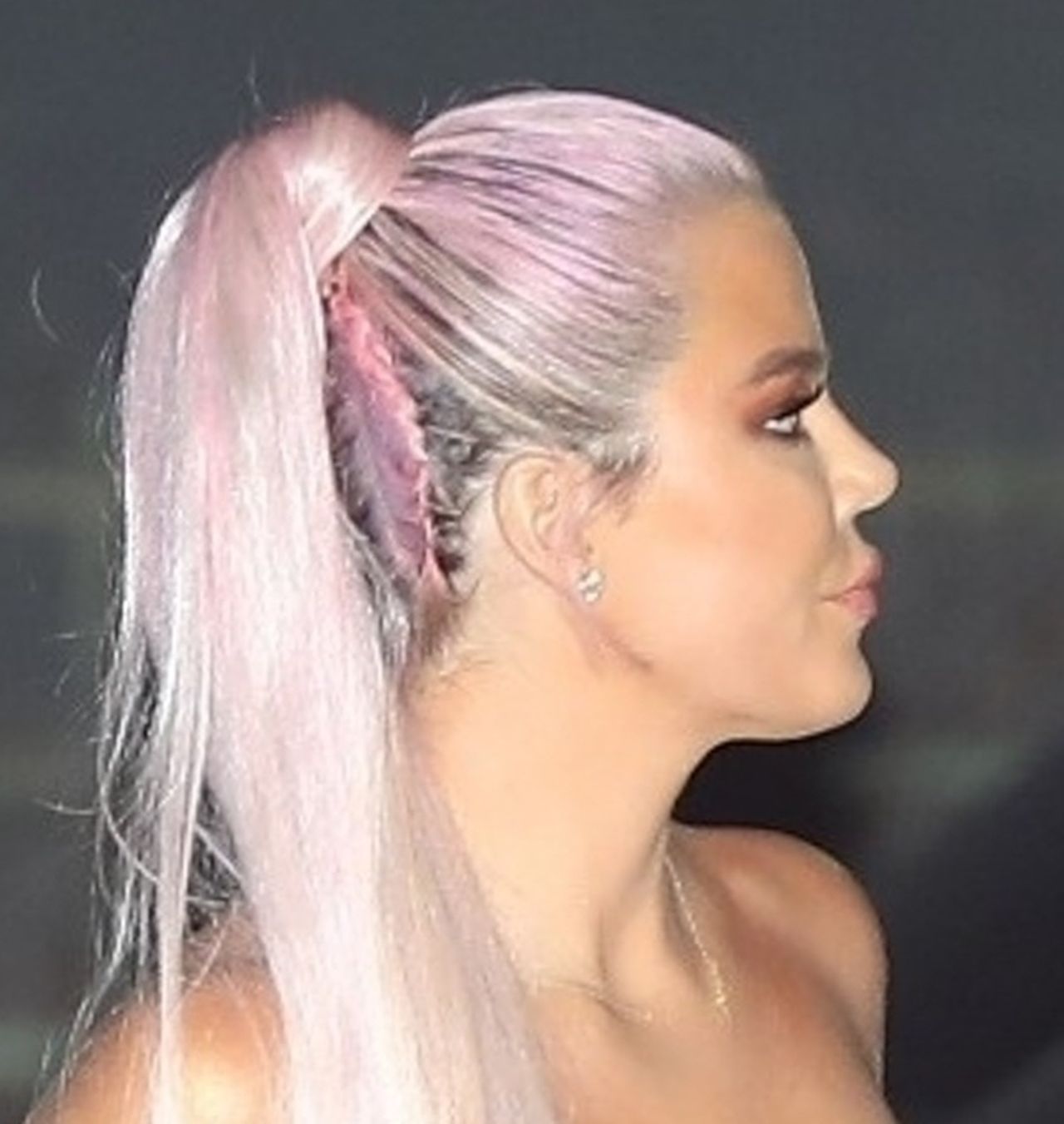 Khloe Kardashian leaving the Kylie Skin launch event