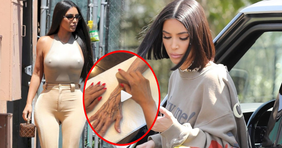 Kim Kardashian maluje dłoń swojej babci, by zakryć jej żyły Kim Kardashian maluje dłoń swojej babci, by zakryć jej żyły