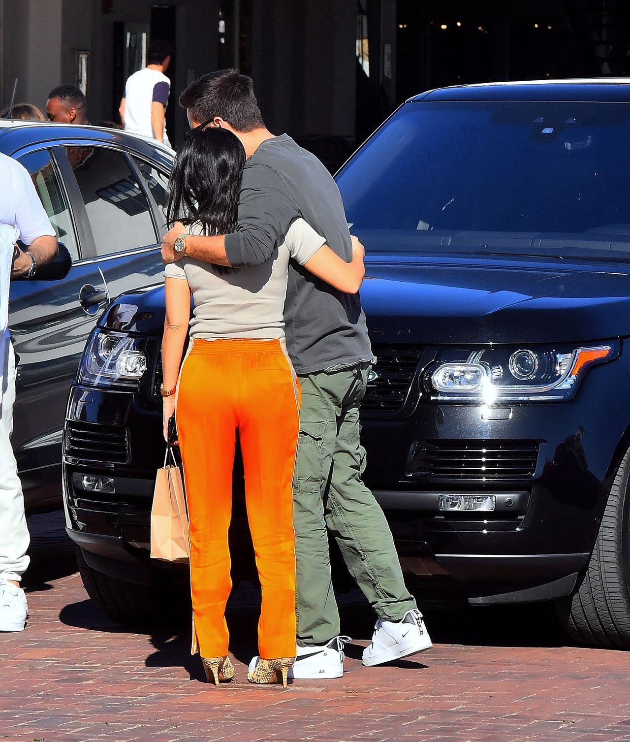 Kourtney Kardashian meets up with ex Scott Disick to drop off daughter Reign in Malibu, CA.