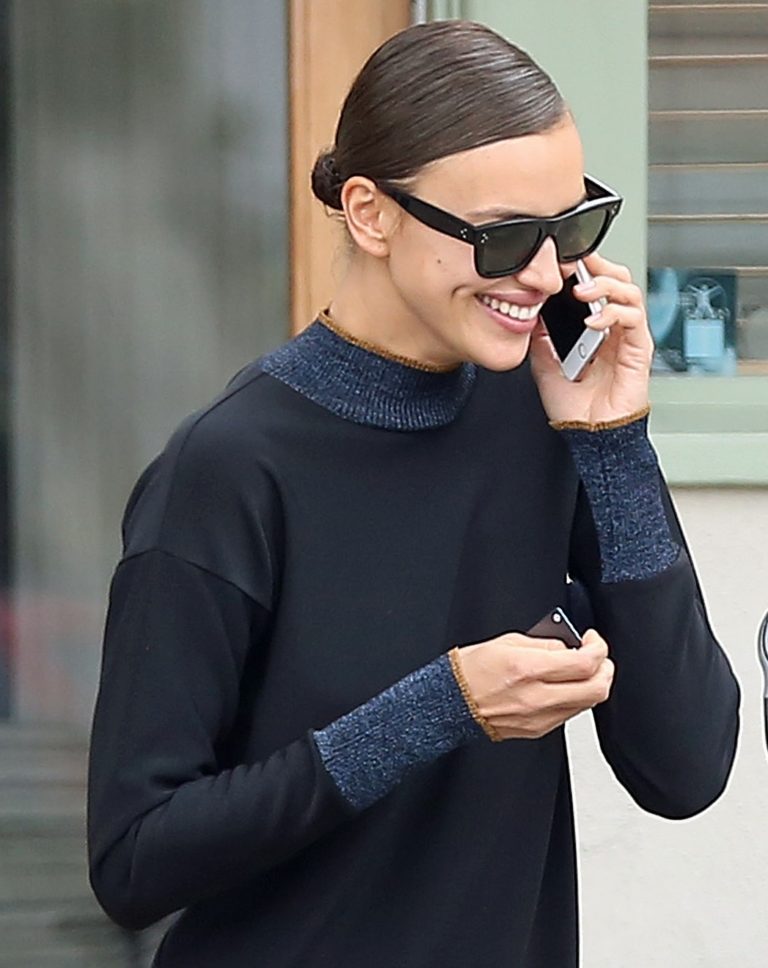 Irina Shayk seen in Malibu as its reported that Irina and Bradley Cooper Are Seriously 'Questioning' Whether They Should Break Up,  Irina is seen all in black heading out to get her nails done