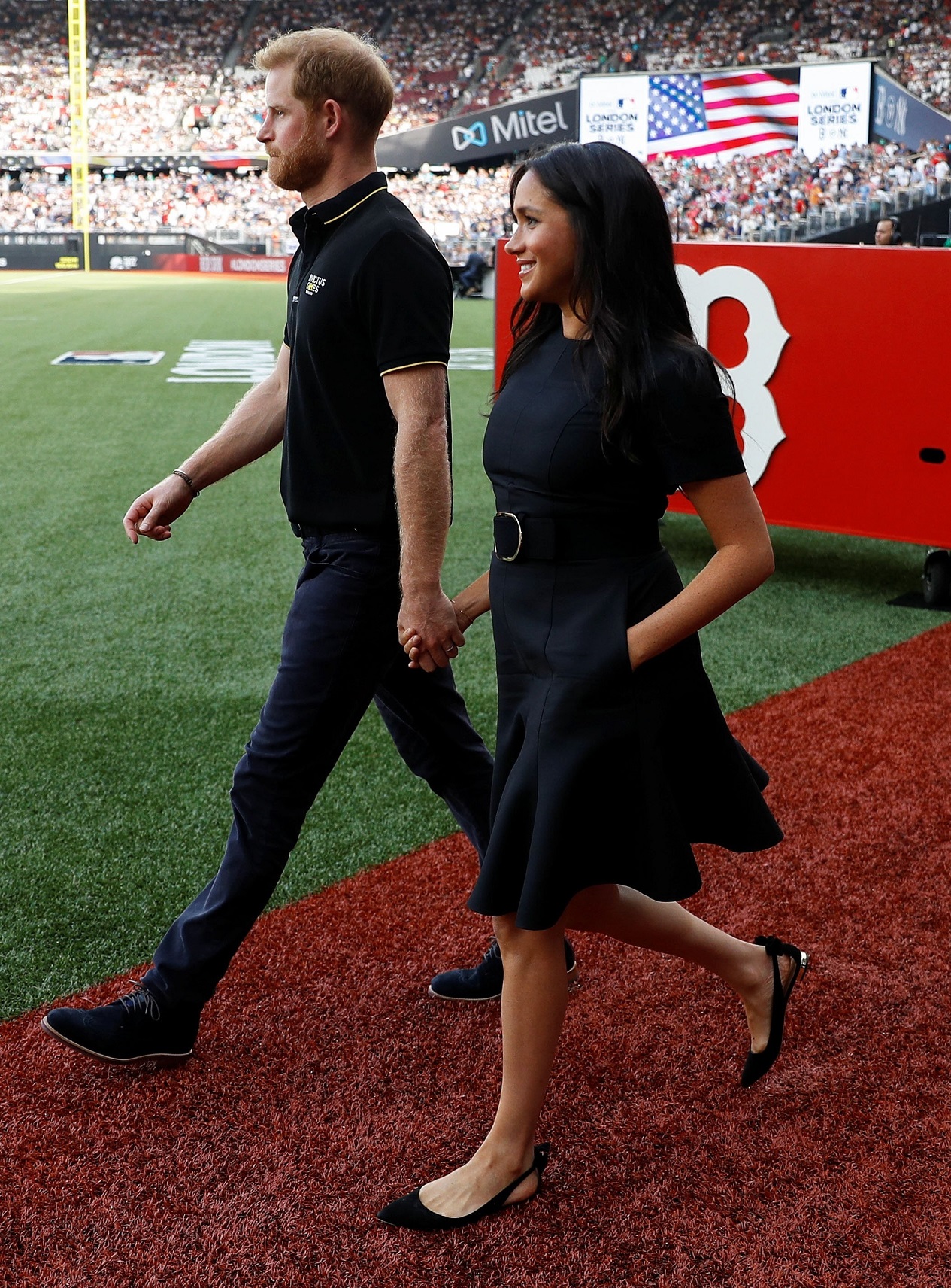 Duke and Duchess of Sussex at London baseball game