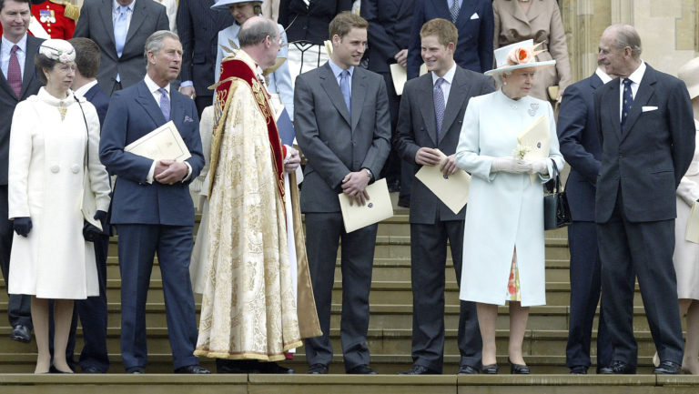 Britain's Queen Elizabeth II stands on steps of St George's Chapel following service in Windsor Britain's Queen Elizabeth II stands on steps of St George's Chapel following service in Windsor