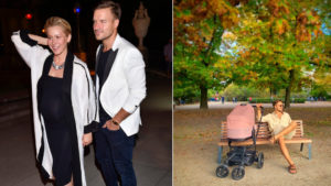 Katarzyna Warnke z mężem i dzieckiem na pierwszym spacerze. Rodzice korzystają z pięknej pogody