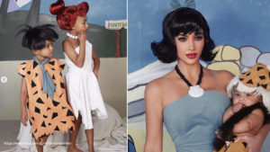 Kim Kardashian z dziećmi jako rodzina Flinstonów na Halloween (ZDJĘCIA)