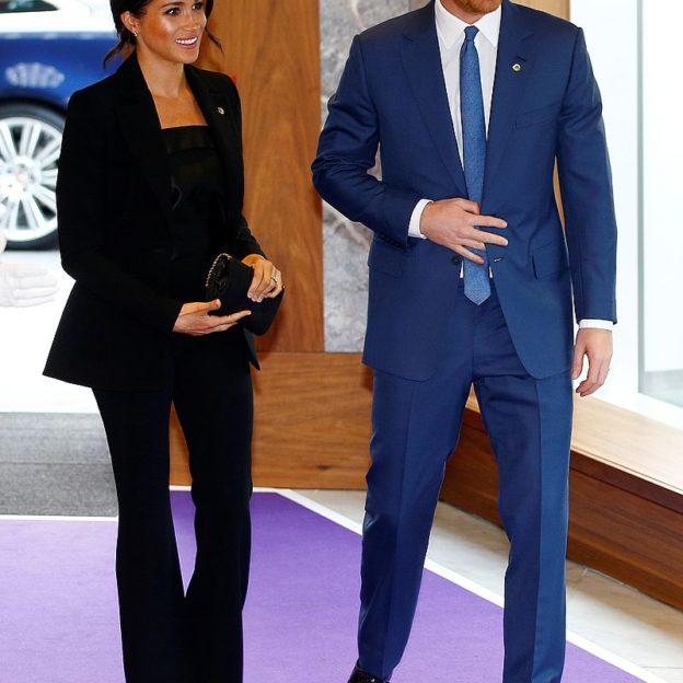 Britain's Prince Harry and Meghan, the Duke and Duchess of Sussex, arrive for the annual WellChild Awards ceremony at the Royal Lancaster Hotel in London