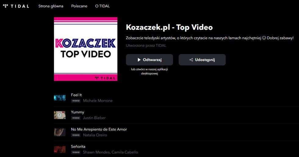 Muzyczna niespodzianka na Walentynki – Tidal stworzył dedykowaną playlistę, kóra kojarzy się z Kozaczkiem Muzyczna niespodzianka na Walentynki – Tidal stworzył dedykowaną playlistę, kóra kojarzy się z Kozaczkiem