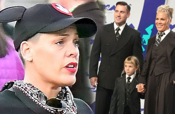 Mąż Pink nie mógł pójść do fryzjera, zamiast tego włosy obcięła mu córka (WIDEO)