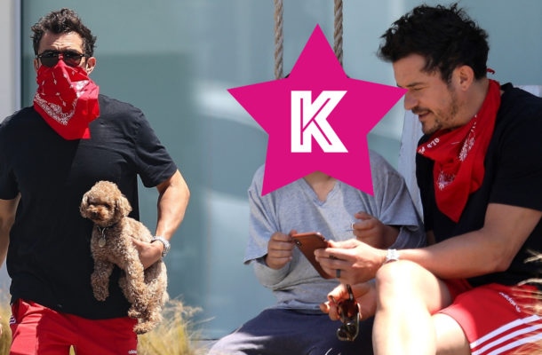Orlando Bloom jak prawdziwy macho z pieskiem pod pachą – spędza popołudnie z 9-letnim synem (FOTO)