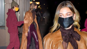 Wystylizowani pod kolor Justin i Hailey Bieber w drodze na kolację (FOTO)