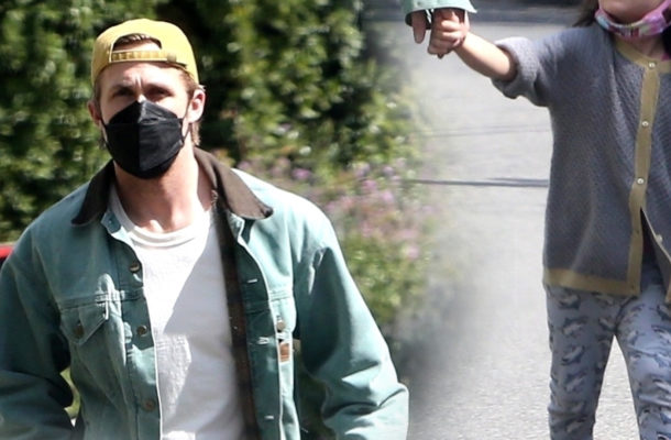 Dawno niewidziany Ryan Gosling z córeczką na spacerze. Jest podobna do mamy (ZDJĘCIA)