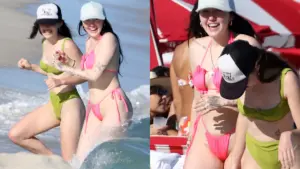 Siostry Miley Cyrus na plaży w Miami Siostry Miley Cyrus na plaży w Miami