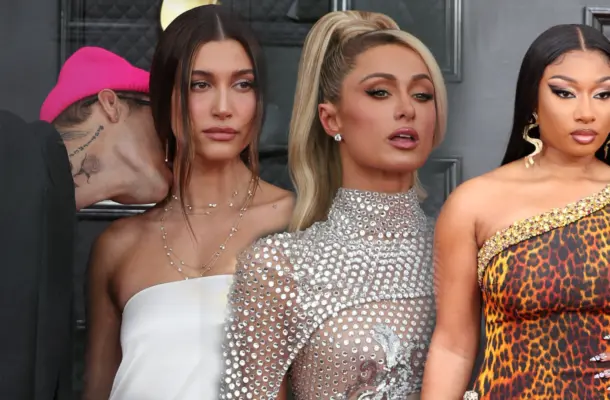 GRAMMY2022. Lady Gaga w stylu dawnego Hollywood, Hailey Bieber skromnie przy mężu (ZDJĘCIA)