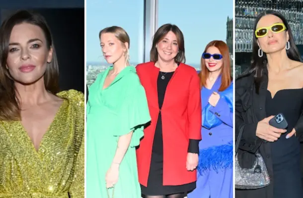 Pokaz kolekcji MMC. Ciężarna Lara Gessler w zielonej sukni, Joanna Horodyńska kusi nogami