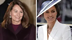 Matka księżnej Kate w tej samej sukience, co ona przed rokiem. Która wypadła lepiej? Matka księżnej Kate w tej samej sukience, co ona przed rokiem. Która wypadła lepiej?