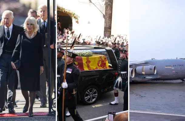 Trumna z ciałem Elżbiety II już w Londynie. Uchwycono Meghan i Harry’ego w Pałacu Buckingham