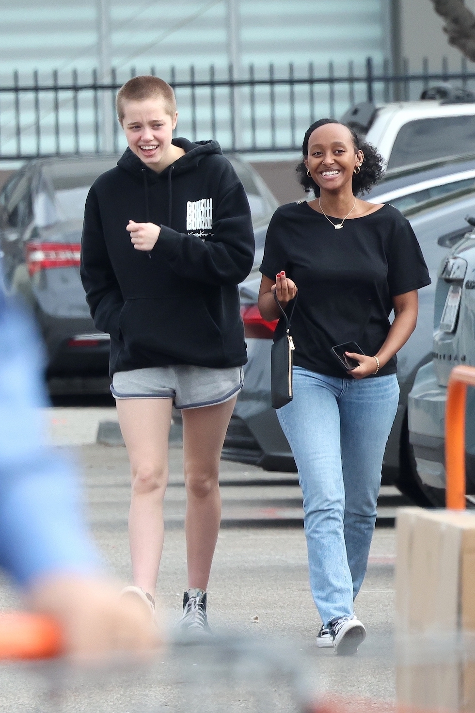 *EXCLUSIVE* Shiloh shows off buzzcut while out with sister Zahara Jolie-Pitt as they go to Home Depot together