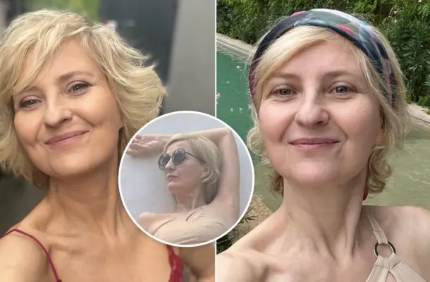52-letnia Iza Kuna znów to zrobiła! Cielistym bikini podkreśliła oszałamiającą figurę (ZDJĘCIA)