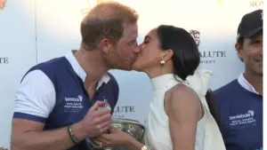 Książę Harry i Meghan całują się na charytatywnym meczu polo [ZDJĘCIA]