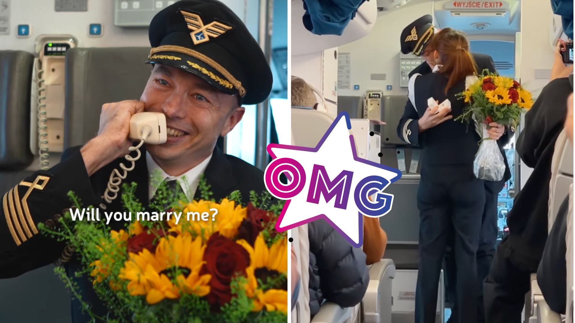 Pilot LOT-u oświadczył się swojej ukochanej na pokładzie!| Kozaczek: Gwiazdy, plotki, celebryci, gorące zdjęcia, newsy ze świata show-biznesu