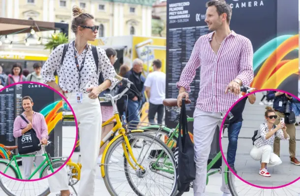 Mastercard OFF CAMERA! Szczęśliwi Mateusz Banasiuk i Magdalena Boczarska przyjechali na rowerach (FOTO)