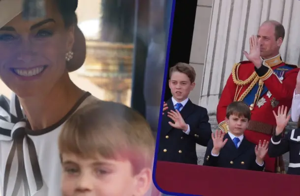 Dzieci Williama i Kate na balkonie Pałacu Buckingham. Najmłodszy znów skradł show (ZDJĘCIA)