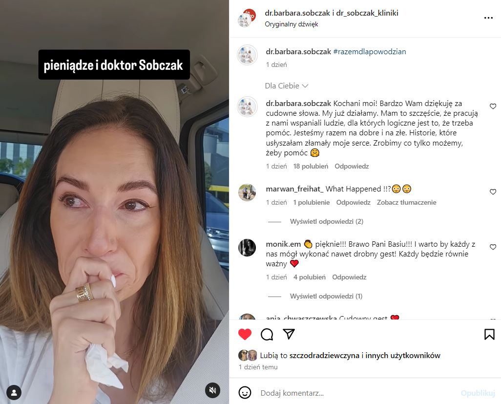 Dr Barbara Sobczak przekazuje 100 tysięcy zł na pomoc ofiarom powodzi!