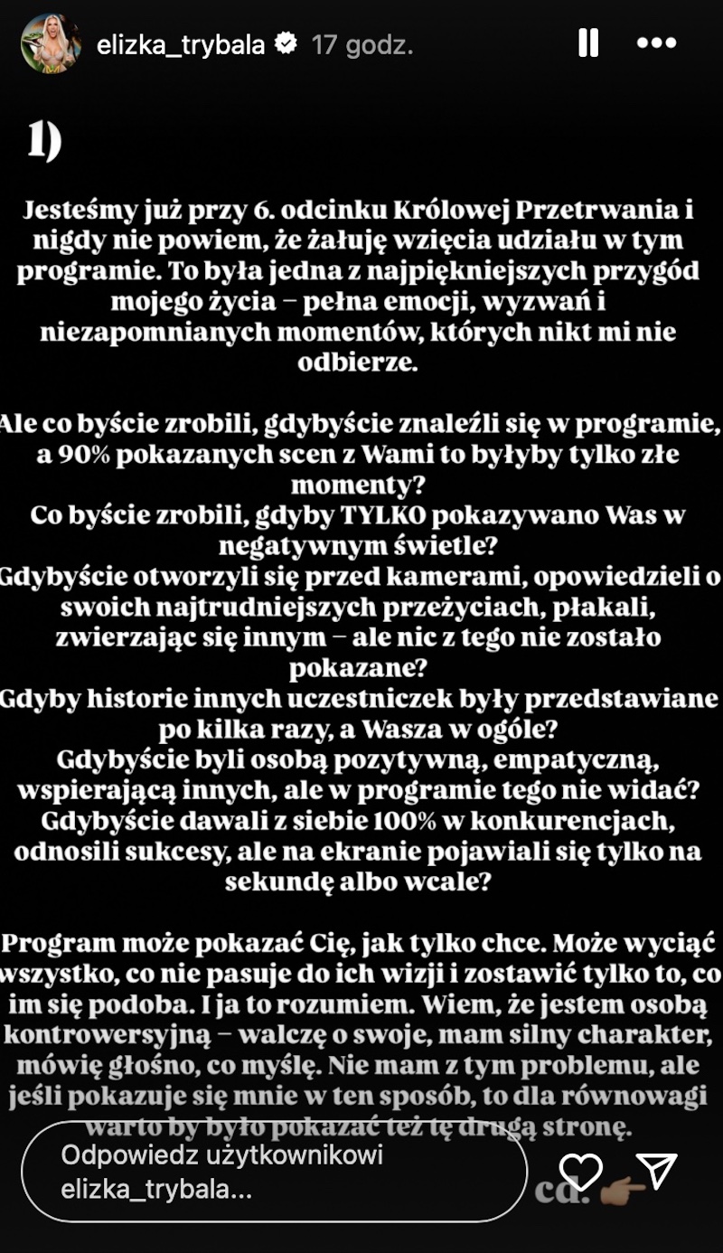 Eliza Trybała UJAWNIA, czego nie pokazano w „Królowej przetrwania”