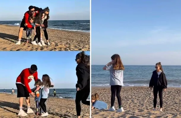 Lewandowscy z córkami radośnie spacerują po plaży. Zazdrościmy im tej sielanki!