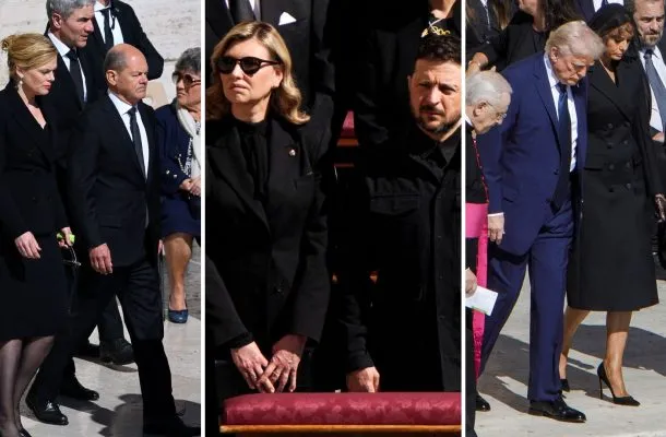 Pogrzeb Papieża Franciszka. Delegacja rządzących: Donald i Melania Trump, Andrzej Duda z żoną…