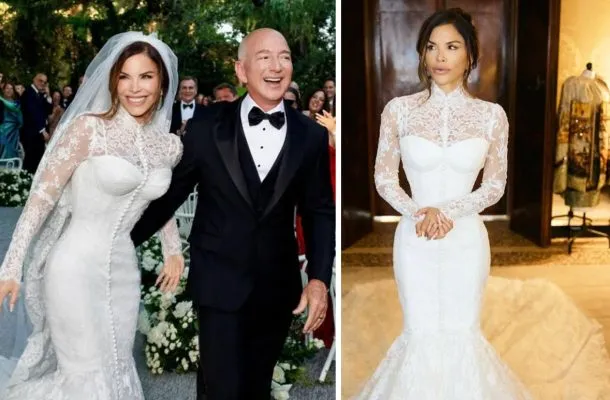 Suknia ślubna Lauren Sanchez RĘCZNIE robiona w Mediolanie!