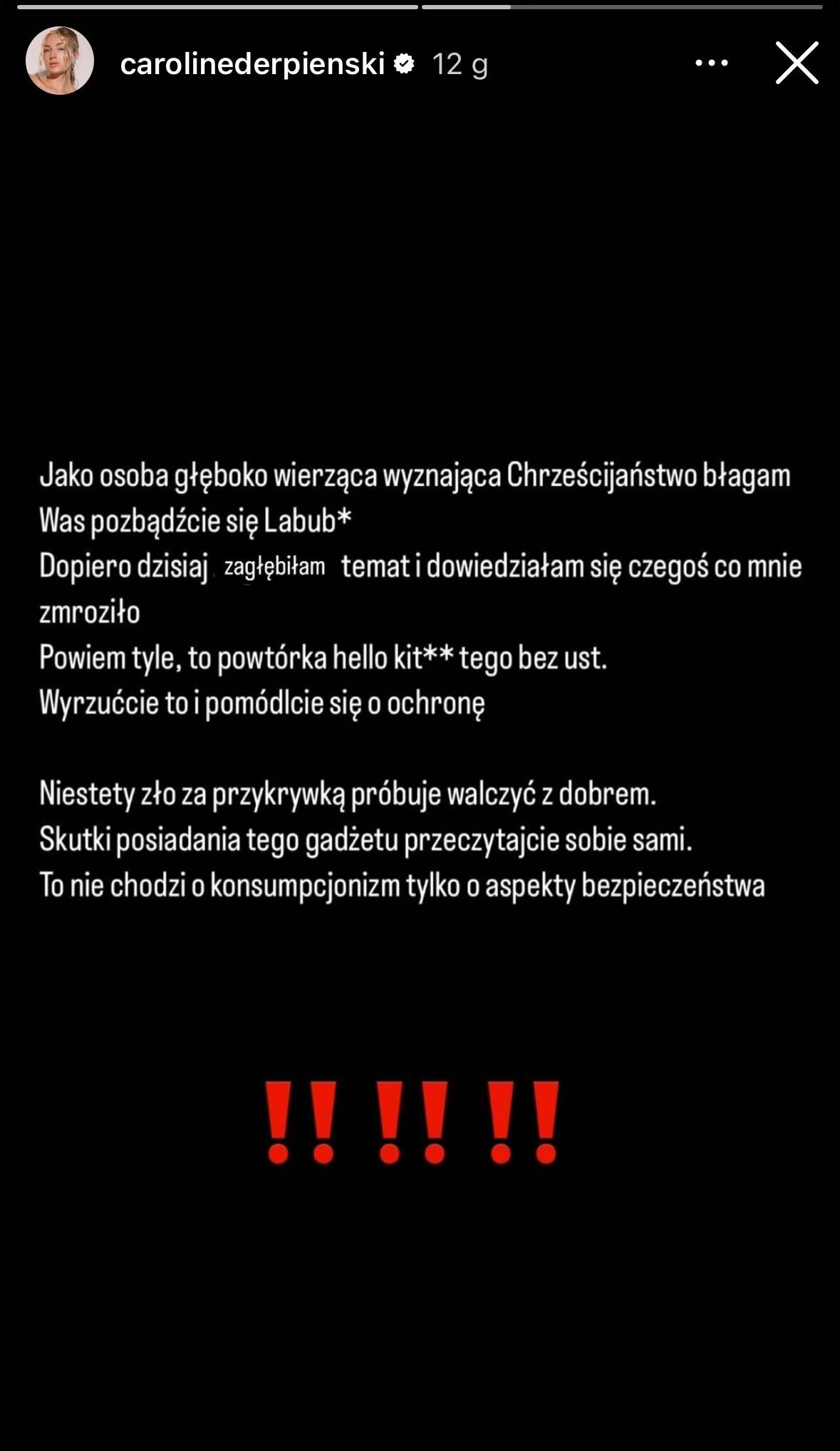 Caroline Derpieński, fot. Instagram.