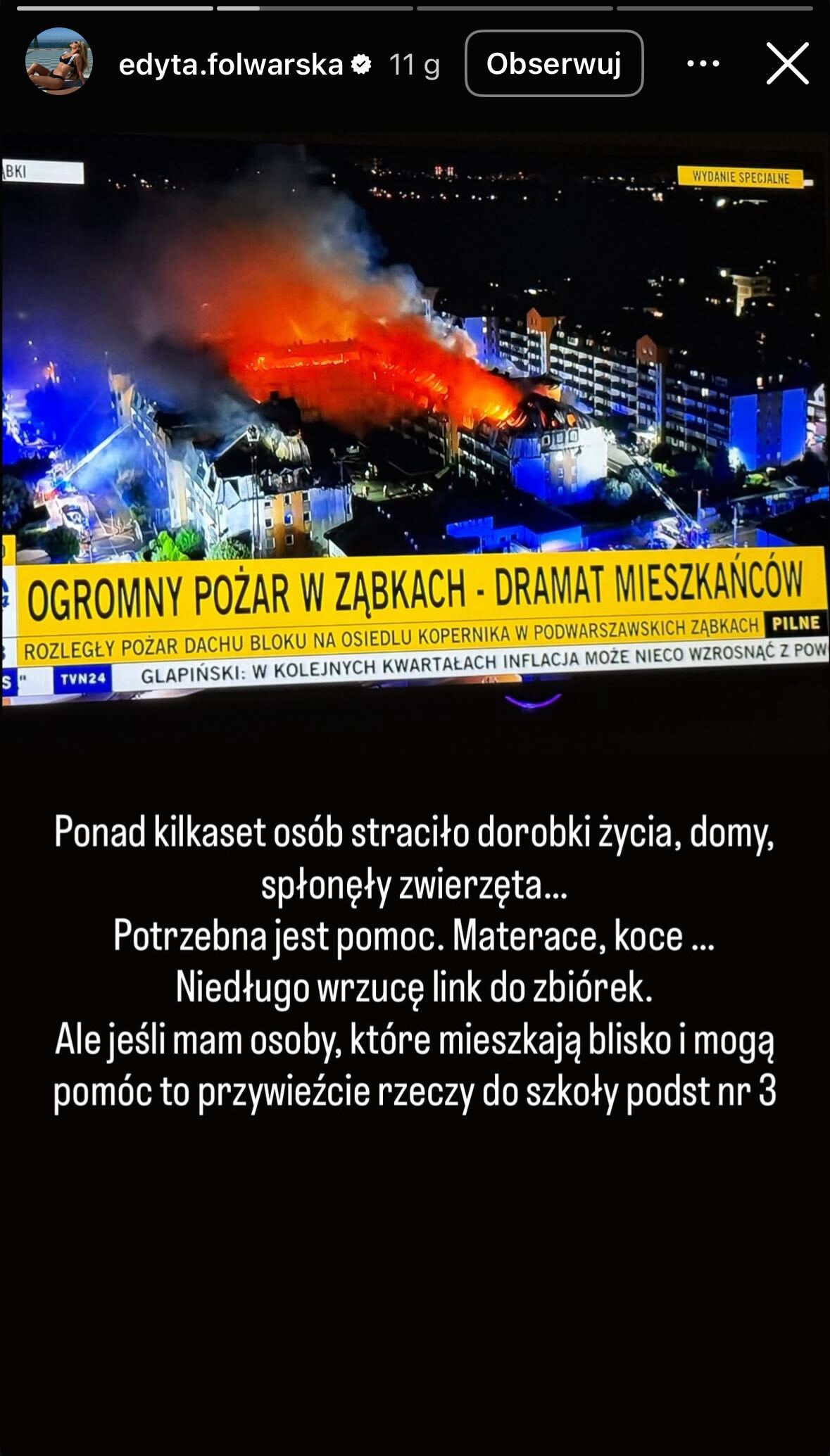 Edyta Folwarska, fot. Instagram.
