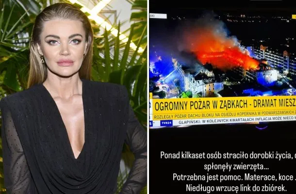 Edyta Folwarska przerażona pożarem w Ząbkach. „Jest bardzo źle! Łączę się w bólu”