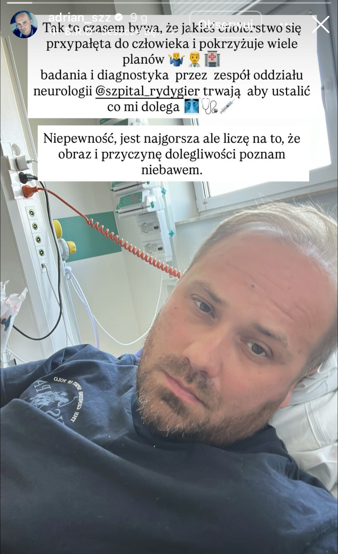 Adrian Szymaniak, fot. Instagram.