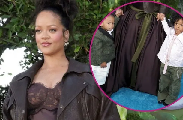 Rihanna pojawiła się na czerwonym dywanie tuż przed porodem! Zabrała ze sobą dzieci… (FOTO)