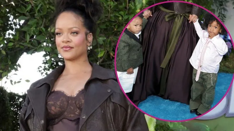 Rihanna w zaawansowanej ciąży z synami na premierze. Co za widok! Rihanna w zaawansowanej ciąży z synami na premierze. Co za widok!