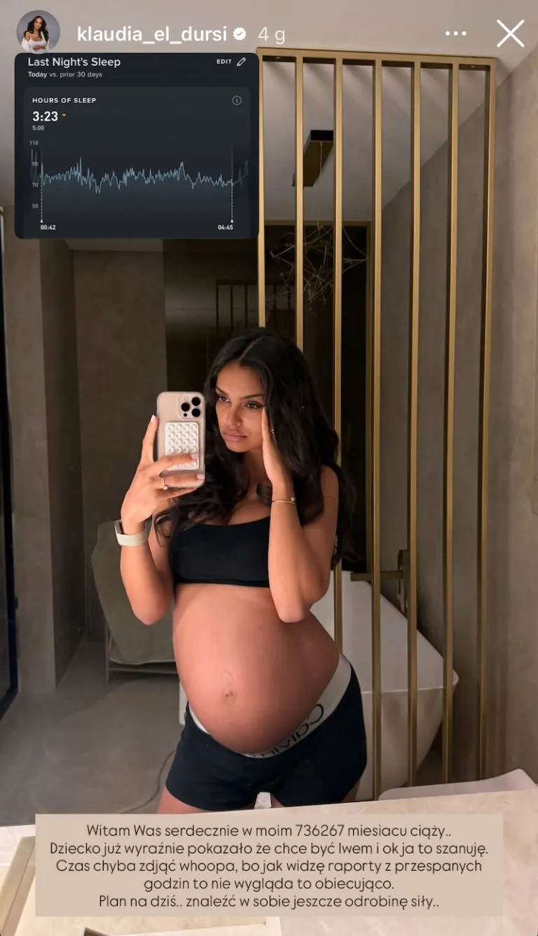 Klaudia El Dursi w 40. tygodniu ciąży, fot. Instagram Klaudia El Dursi w 40. tygodniu ciąży, fot. Instagram