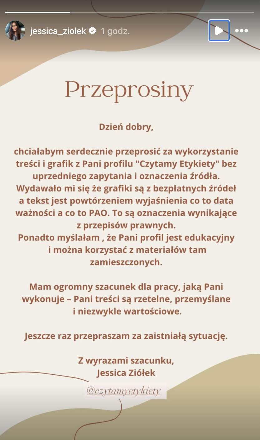 Jessica Ziółek musi przepraszać