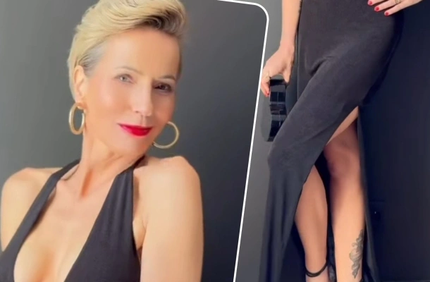 Paulina Smaszcz w sukni z dekoltem do pępka. 52-latka odsłoniła wdzięki w odważnym wideo