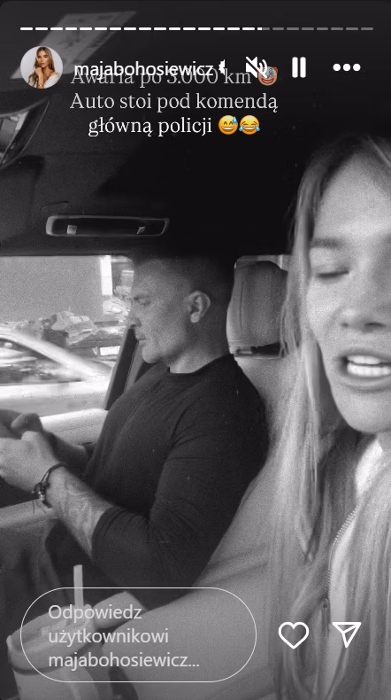 Nowe auto Mai Bohosiewicz padło po 3 tysiącach kilometrów! Awaria tuż przed komendą policji