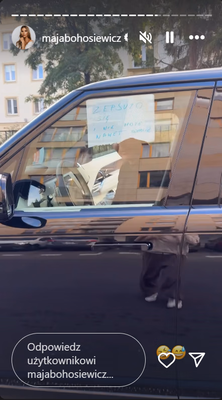 Nowe auto Mai Bohosiewicz padło po 3 tysiącach kilometrów! Awaria tuż przed komendą policji