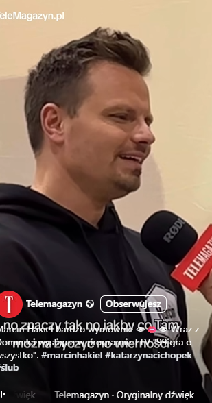 Marcin Hakiel wbija szpilę byłej żonie! O ślubie Cichopek mówi tylko jedno: „Wierności, wolności” 