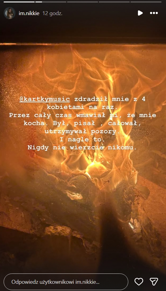 Partnerka Kartky'ego wyjawiła prawdę, fot. Instagram