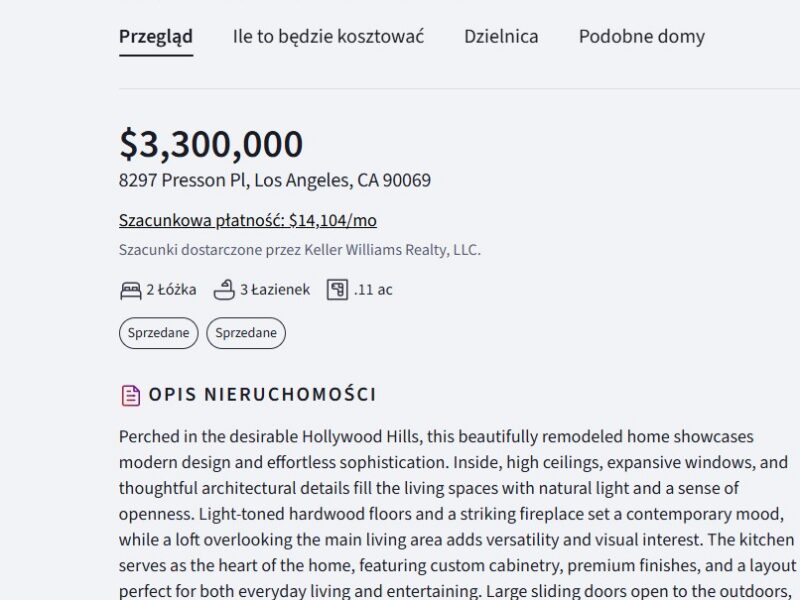 Ogłoszenie o sprzedaży nieruchomości fot. whakeyteam.kw.com