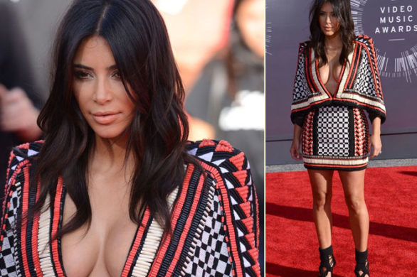 Kim Kardashian w sukience mini Balmain na gali VMA (FOTO)