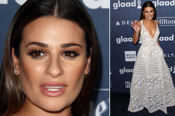 Lea Michele w białej rozkloszowanej sukience maxi (FOTO)