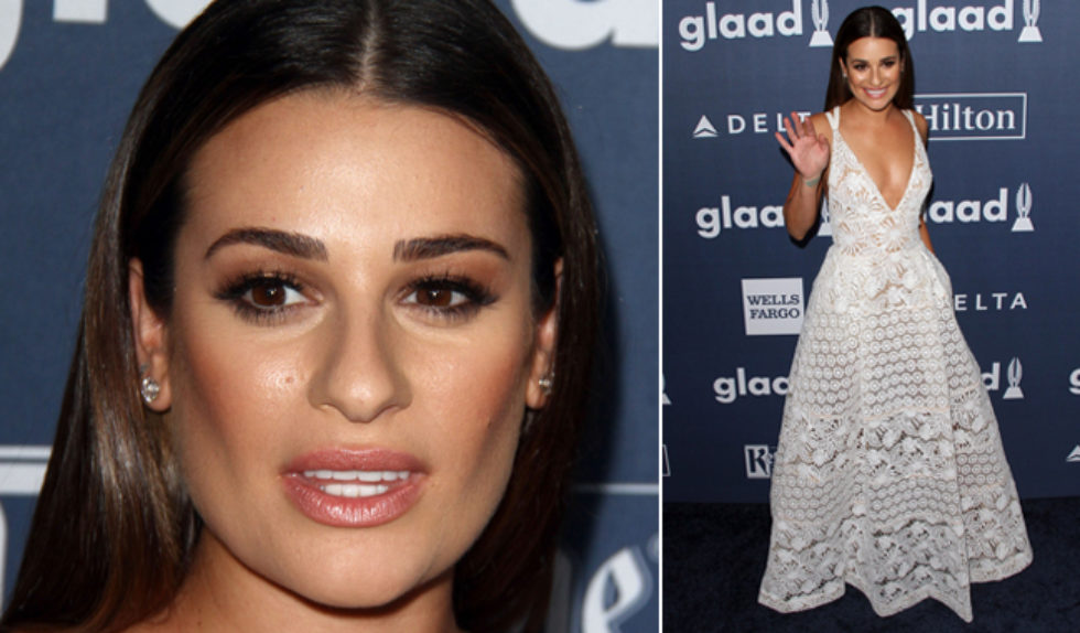 Lea Michele w białej rozkloszowanej sukience maxi (FOTO)