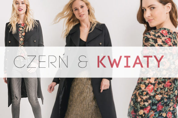 Promod Czerń i Kwiaty – Zimowa stylizacja z czernią i kwiatami w tle