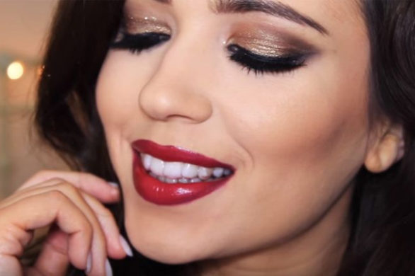 Makijaż sylwestrowy krok po kroku – złoto i czerwień [VIDEO]